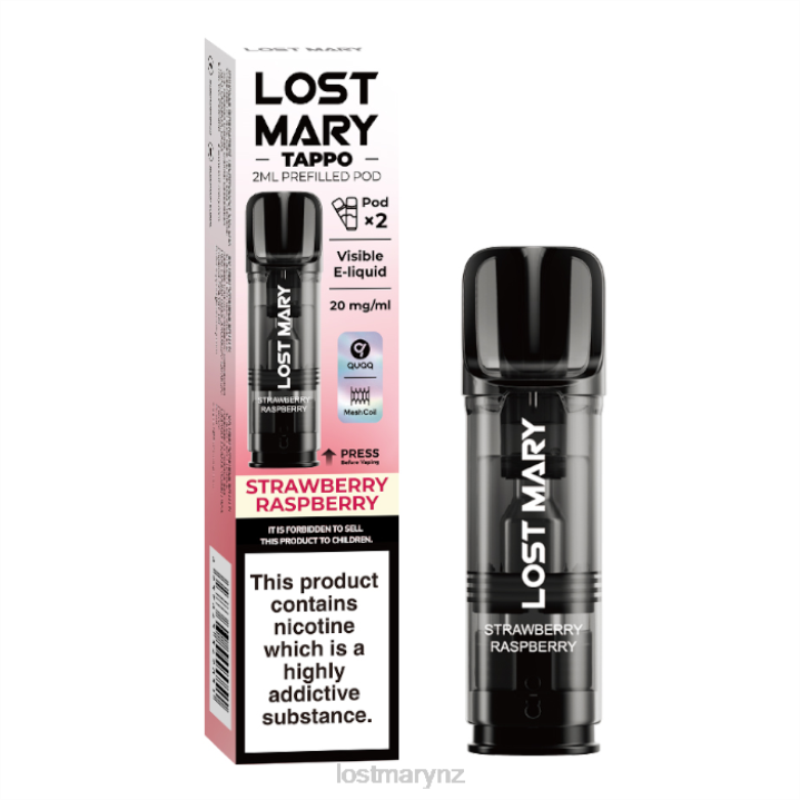 LOST MARY NZ - LOST MARY Tappo Prefilled Pods - 20mg - 2PK 2L4R178 Strawberry Raspberry