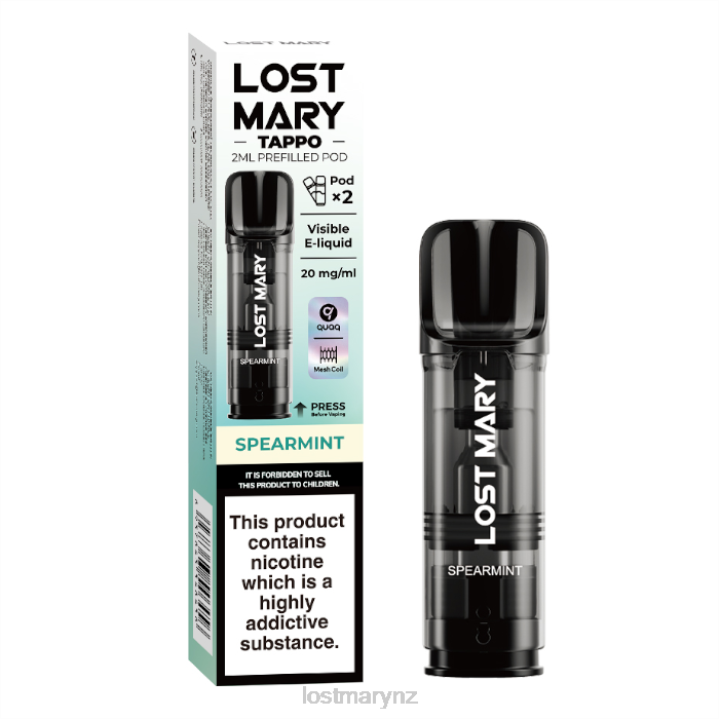 LOST MARY Wholesale - LOST MARY Tappo Prefilled Pods - 20mg - 2PK 2L4R176 Spearmint